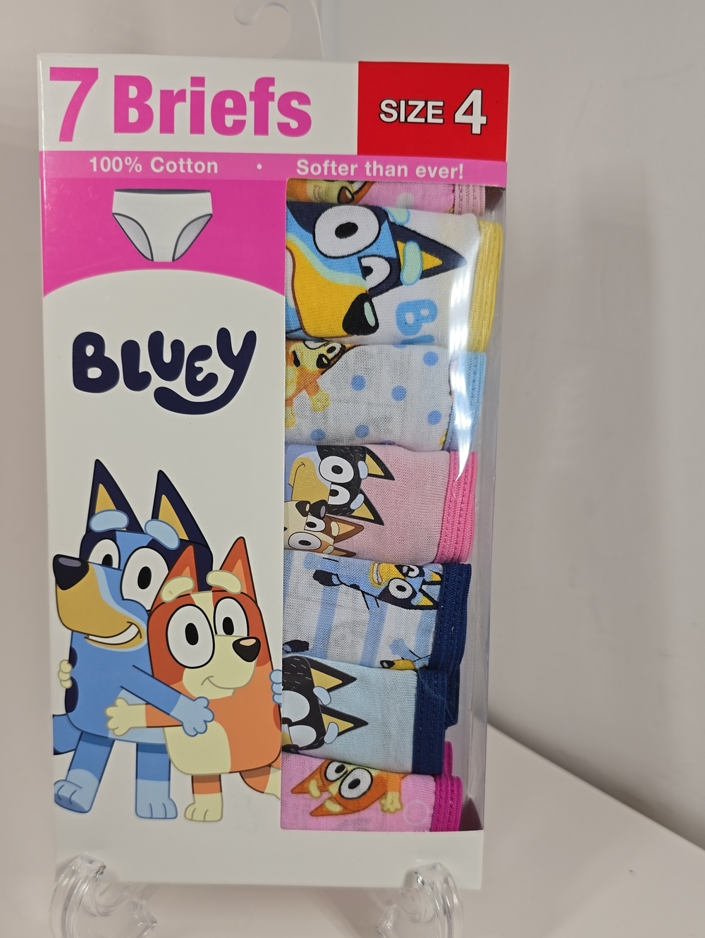 Bluey 7-Pack Combed Cotton Briefs Cartoon Print Size 4 NWT